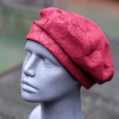 Baskenmütze Leder, rot